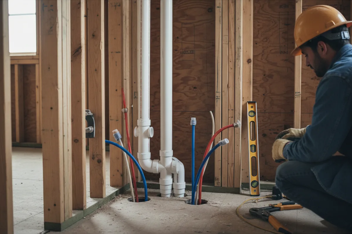 Drain and supply rough-in during Drain Cleaning in Hershey